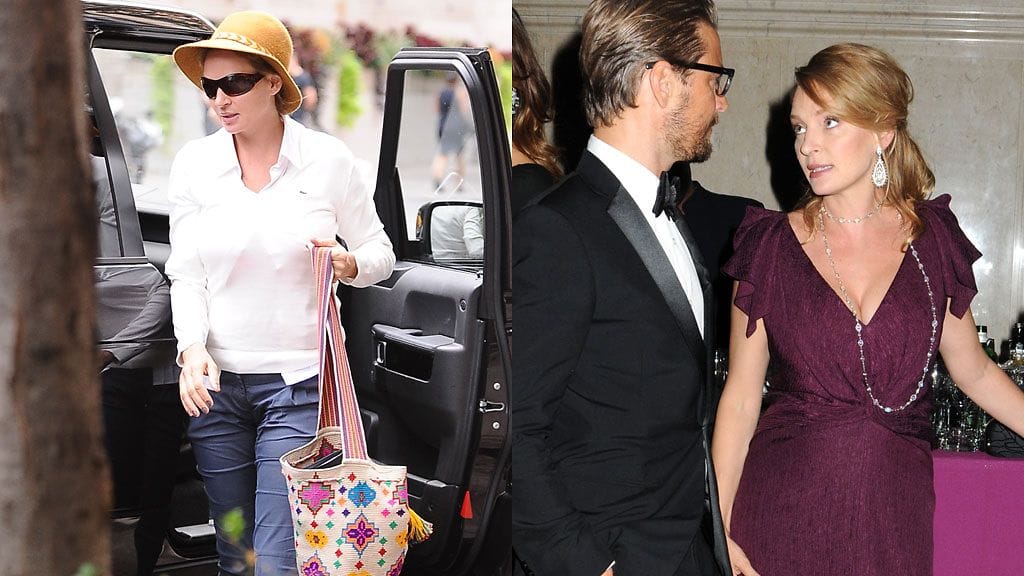 Uma Thurman elokuussa 2012 ja syyskuussa 2012.