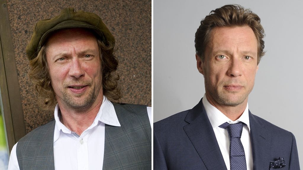 Antti Reini siviilissä elokuussa 2012 ja roolissaan Ainoat Oikeat -elokuvassa.