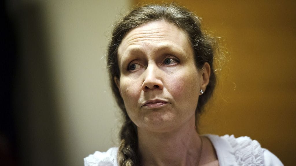 Anneli Auer Satakunnan käräjäoikeudessa tänään.