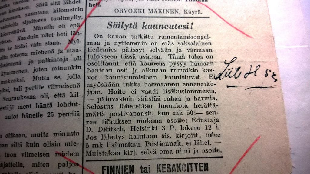 Monissa lehdissä julkaistu ilmoitus sai naiset tarttumaan huijaukseen