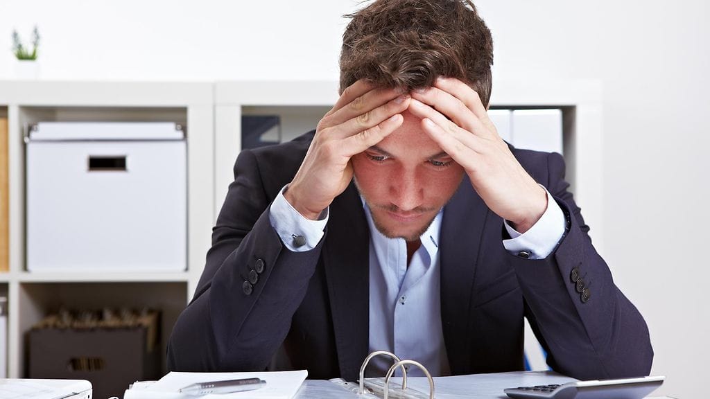 stressi, toimisto, mies