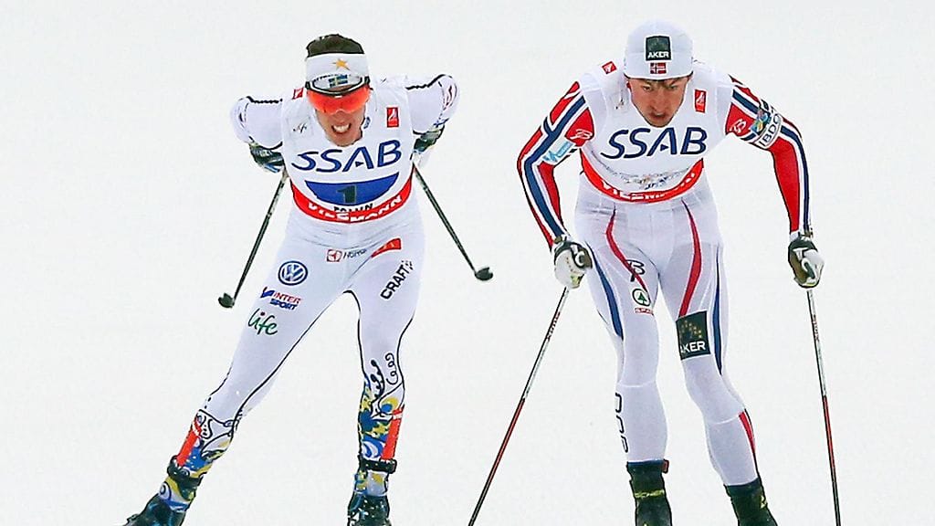 Calle Halfvarsson ja Petter Northug ovat tukkanuottasilla.