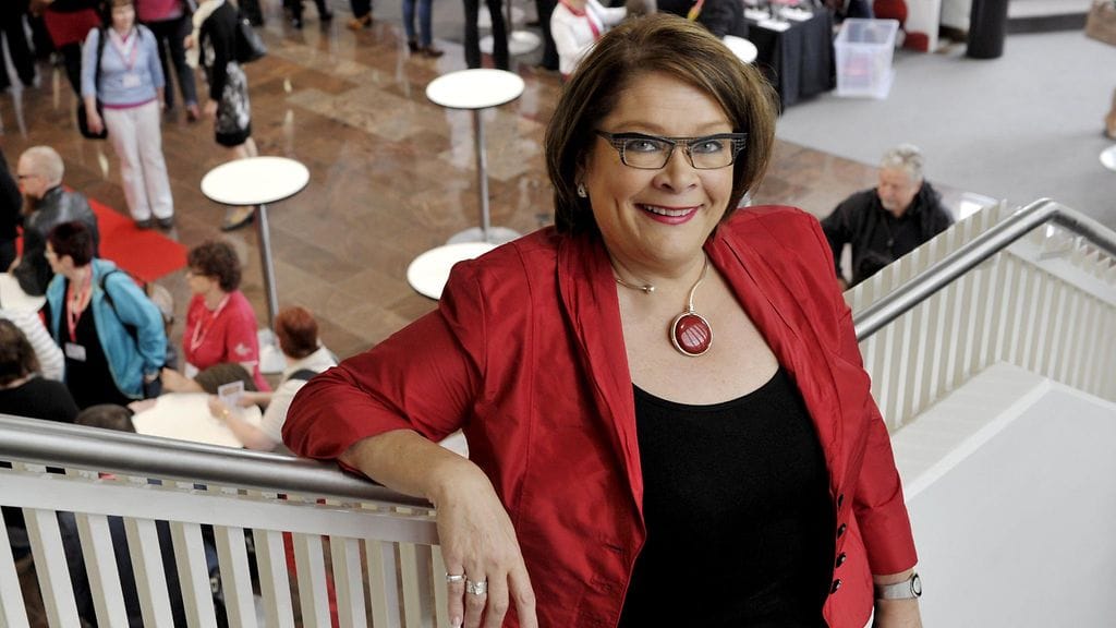 Puheenjohtaja Ann Selin Palvelualojen ammattiliitto PAMin liittokokouksen avajaisissa Helsingin messukeskuksessa maanantaina 1.6.2015.