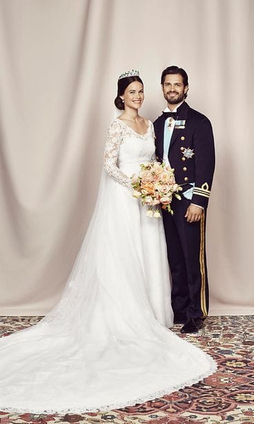 Carl Philipin ja Sofian virallinen hääkuva.