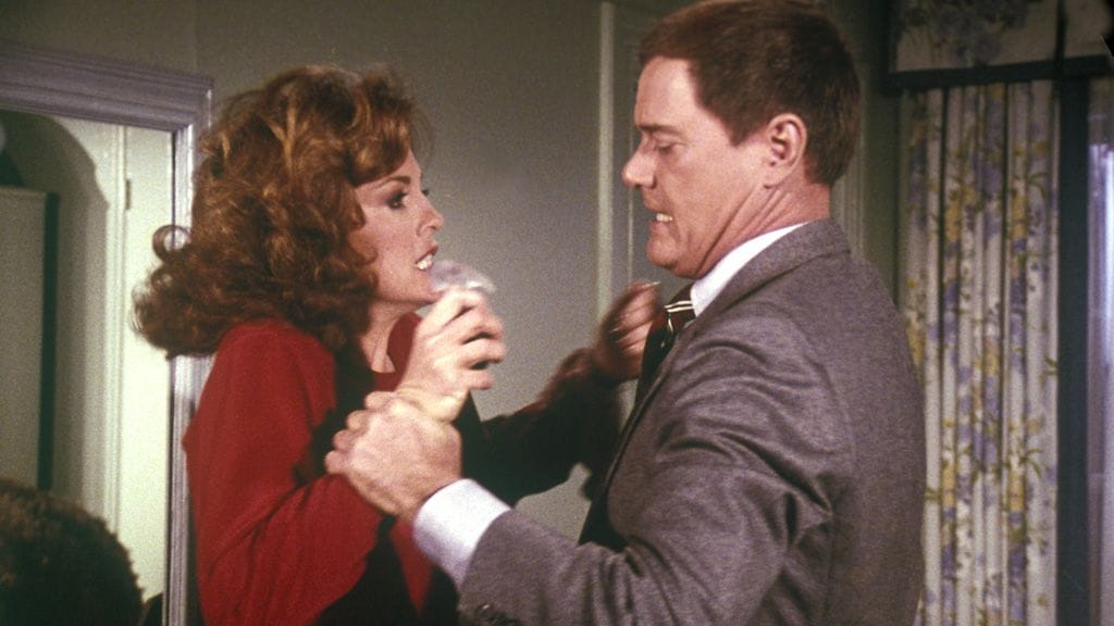 Dallas – Sue Ellen (Linda Gray) ja J.R. (Larry Hagman)