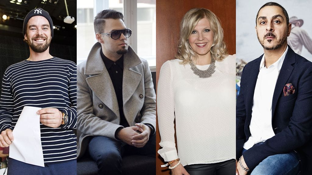 Mikko Leppilampi, Axl Smith, Vappu Pimiä ja Arman Alizad ovat kaikki televisiosta tuttuja juontajakasvoja.