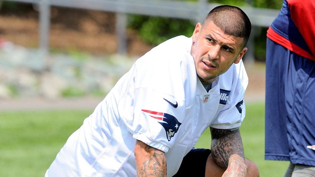 Aaron Hernandez Patriotsin harjoituksissa vuonna 2012.