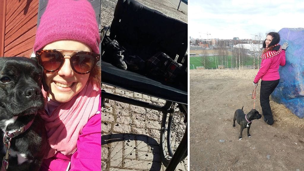 Vappupäivänä Dalinda Luolamo teki ensimmäisensä mäkitreenistä ilman tukea.