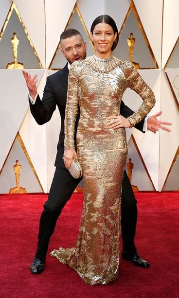 Justin Timberlake ja Jessica Biel Oscareissa 26.2.2017