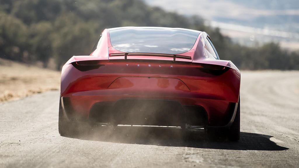 tesla roadster back