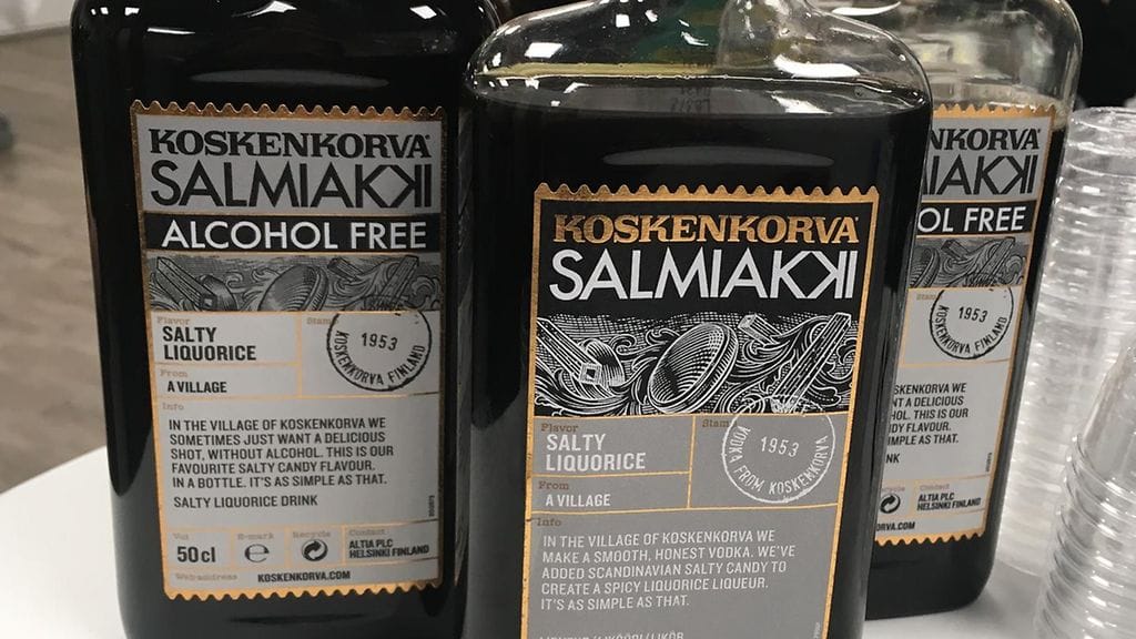 Koskenkorva Salmiakkia voit nyt nauttia myös alkoholittomana.