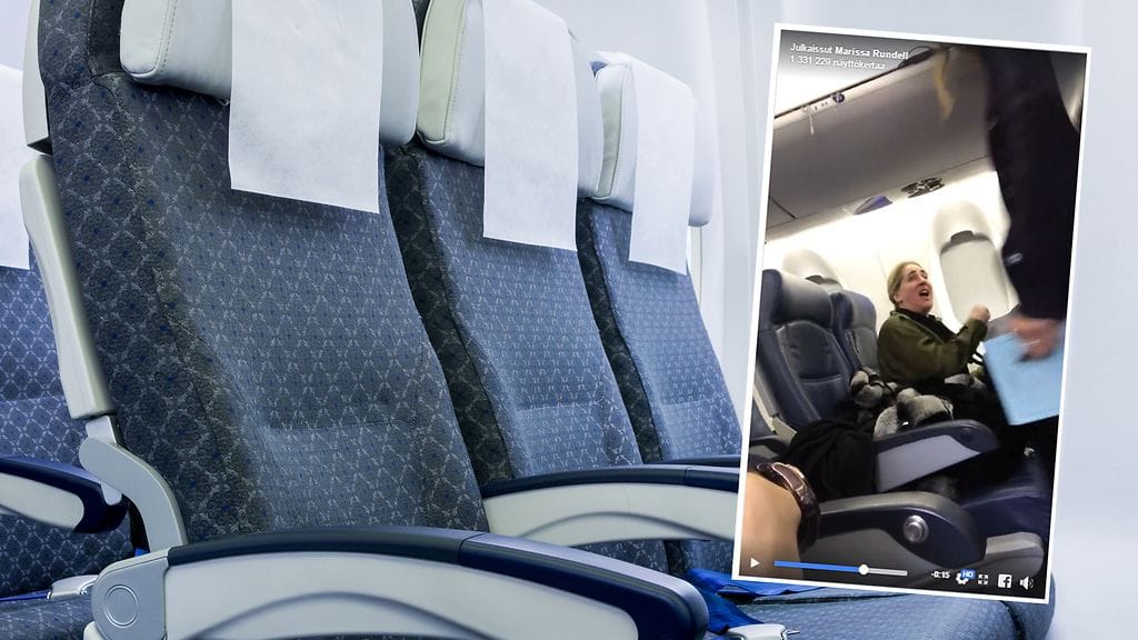 Raivostunut nainen poistettiin lentokoneesta.