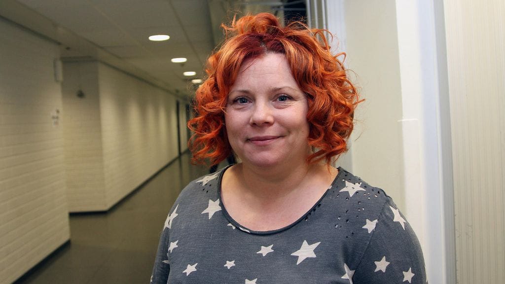 Kiti Kokkonen Enbuske, Veitola & Salminen -ohjelman kulisseissa 22. maaliskuuta 2018.