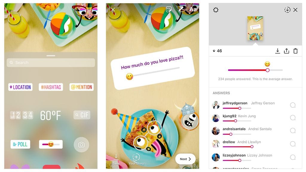 Instagramin julkaisemissa kuvissa näkyy jo, miltä uusi Emoji slider -tarra näyttää.