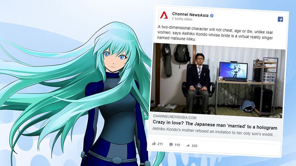 Jo teini-ikäisestä asti ollut innokas anime-fani meni naimisiin fiktiivisen hahmon kanssa.