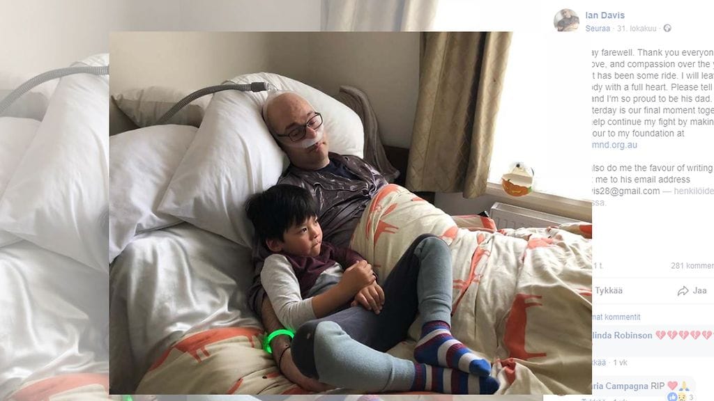 Lokakuun 2018 lopussa Ian Davis sanoi jäähyväiset. Mies kirjoitti Facebookiin jäähyväiskirjeen, joka on inspiroinut tuhansia, kertoo News.com.au.
Kuvan lähde Facebook