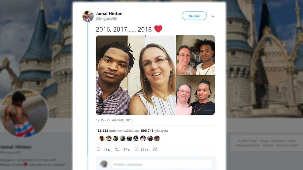 Jamal Hinton jakoi kuvat "toisen isoäitinsä" kanssa Twitteriin, jossa ihmiset ovat ihastuneet kaksikon tarinaan.