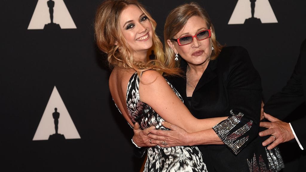 Billie Lourde ja Carrie Fisher vuonna 2015.