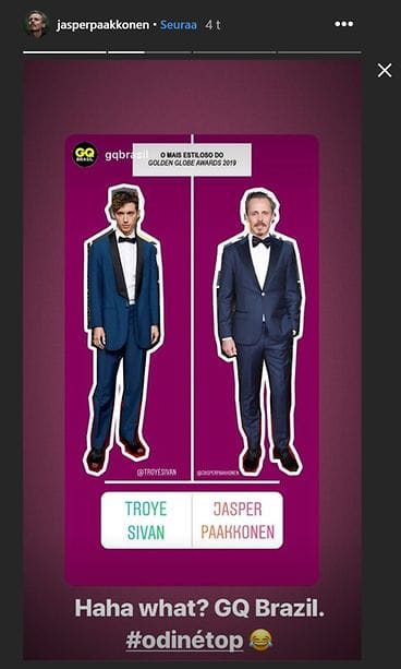 jasper pääkkönen troye sivan golden globe