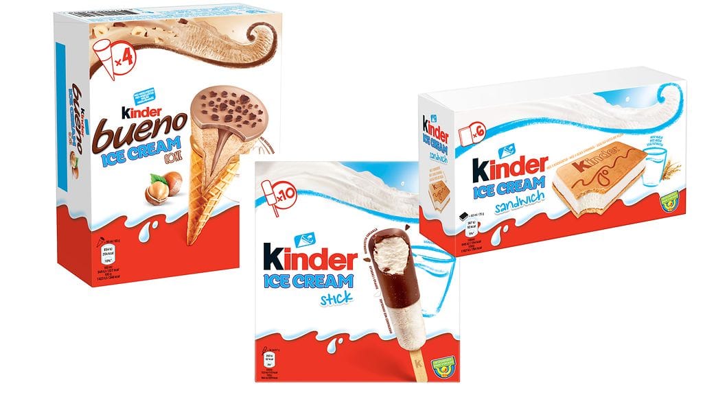 kinder jäätelöpakkaukset