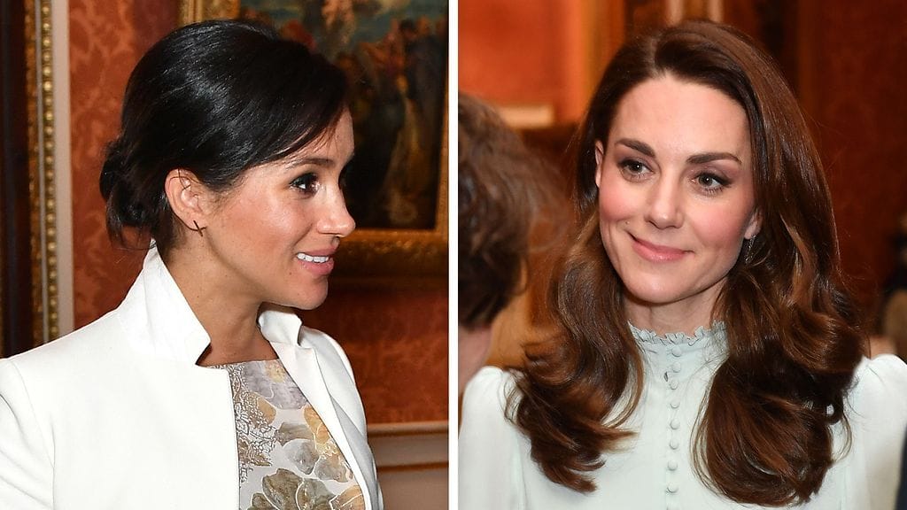 Herttuatar Meghan ja herttuatar Catherine edustivat samassa tilaisuudessa 5. maaliskuuta 2019. Samaan kuvaan he eivät osuneet.
