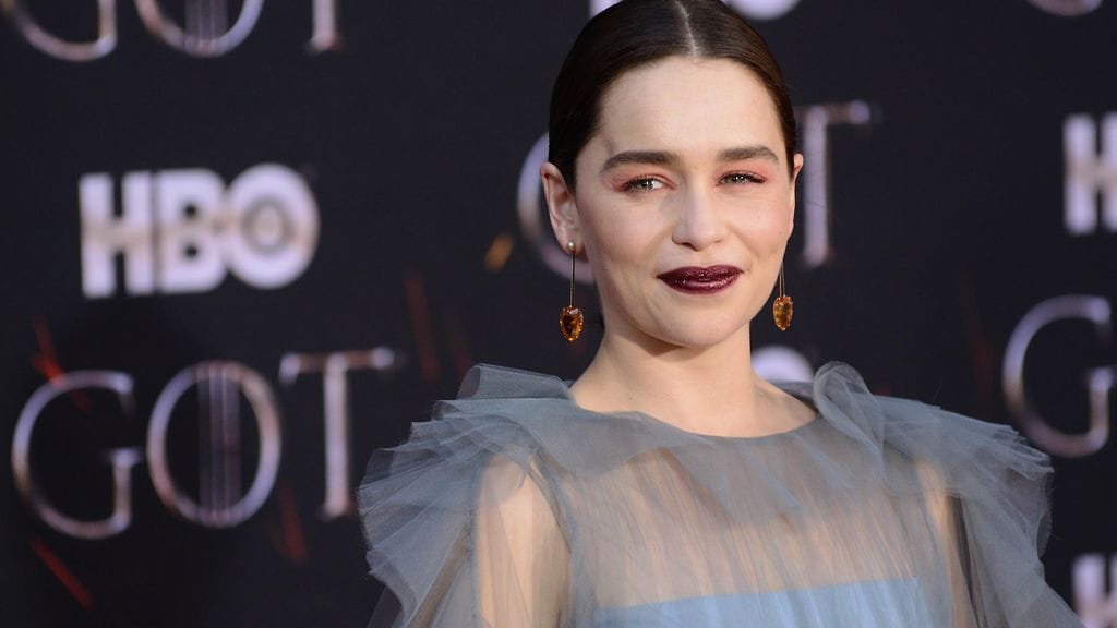 Emilia Clarke Game of Thrones -sarjan kahdeksannen kauden ennakkonäytöksessä.