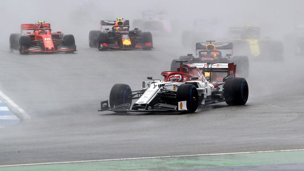 Kimi Räikkönen oli hurjassa iskussa Saksan GP:ssä.