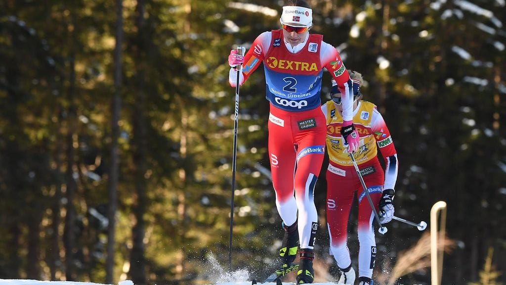 Ingvild Flugstad Östberg sai lisävauhtia perjantain kisan aikana.