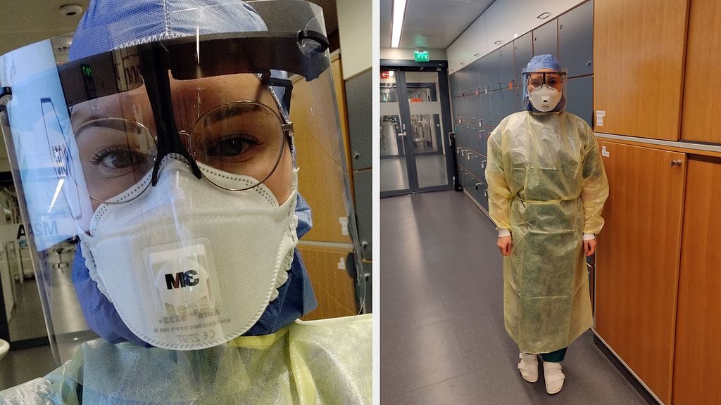 Suojavarusteet hoitaja