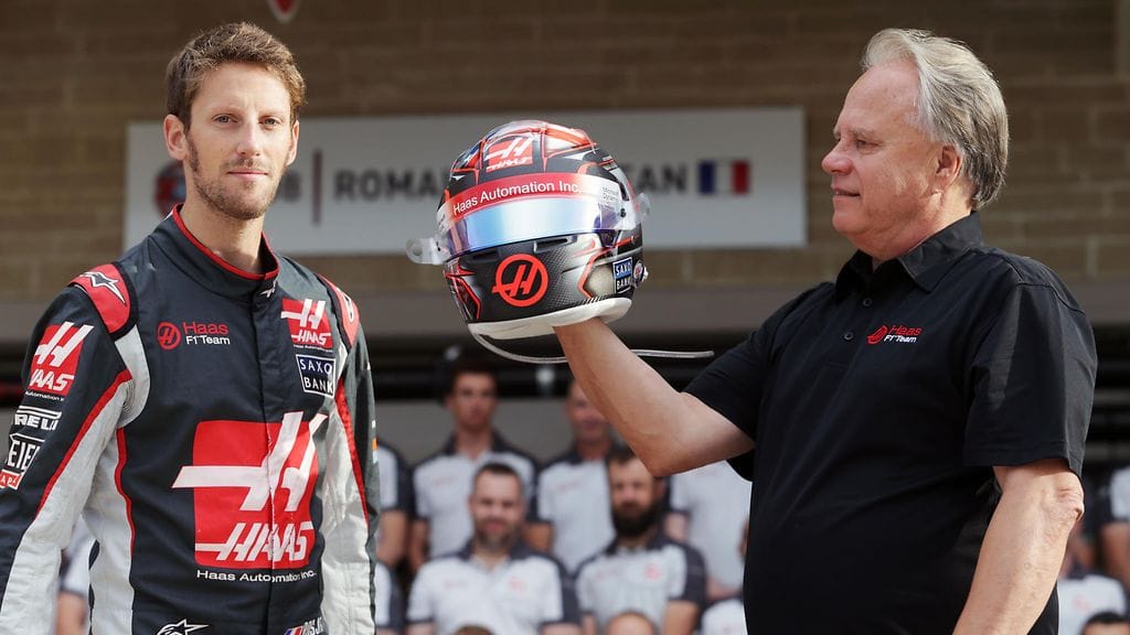 Romain Grosjean ja Gene Haas vuonna 2016.