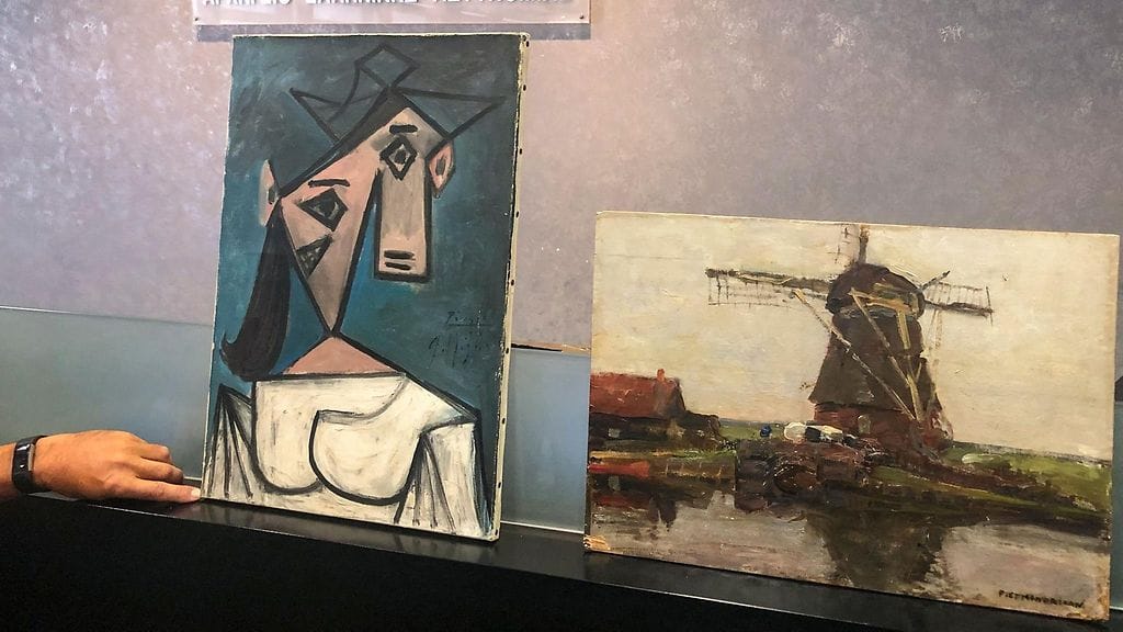 LK 29062021 Piet Mondrianin Kreikassa löytynyt teos esittää tuulimyllyä.