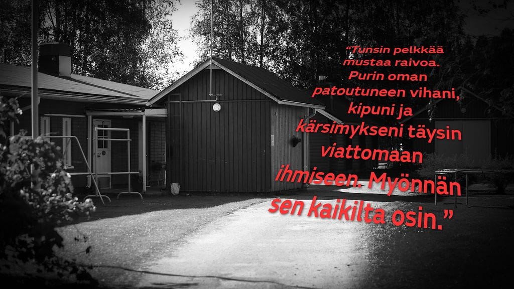 Kuvan sitaatti on Linda Rantasen uutuuskirjasta, jossa perhekotimurhasta tuomittu kertoo tapahtumista.