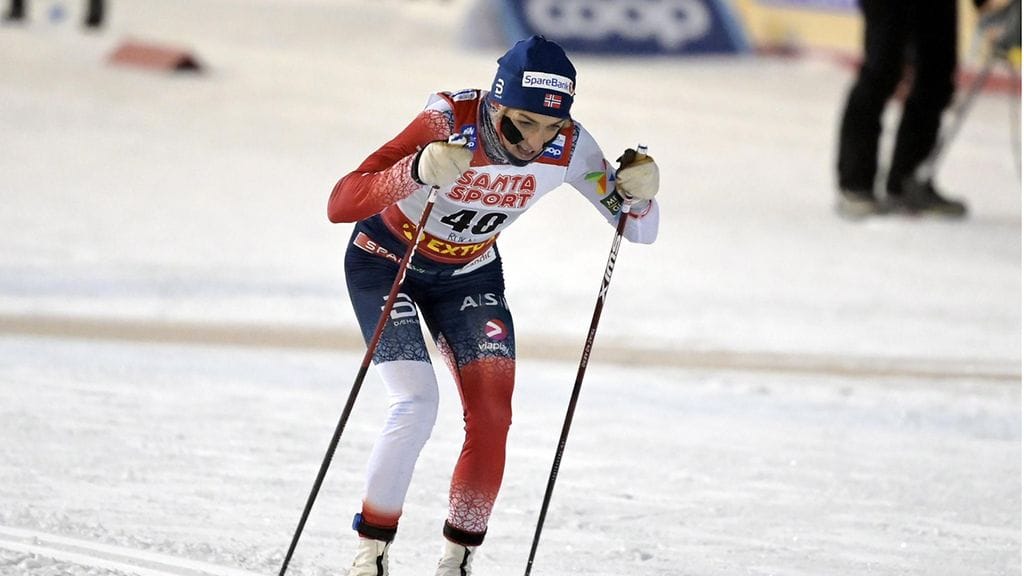 Lauantaina toiseksi sijoittunut Therese Johaug on valmis kisaamaan kovassa pakkasessa.