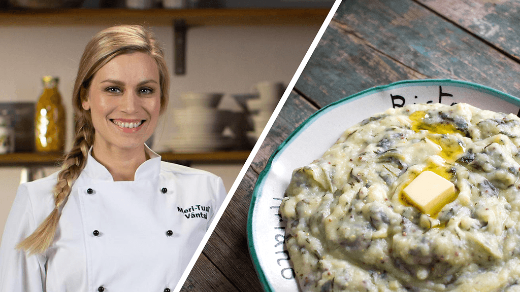 Meri-Tuuli Väntsi keksi lisätä perunamuusiin piimää tuomaan hieman happamuutta.