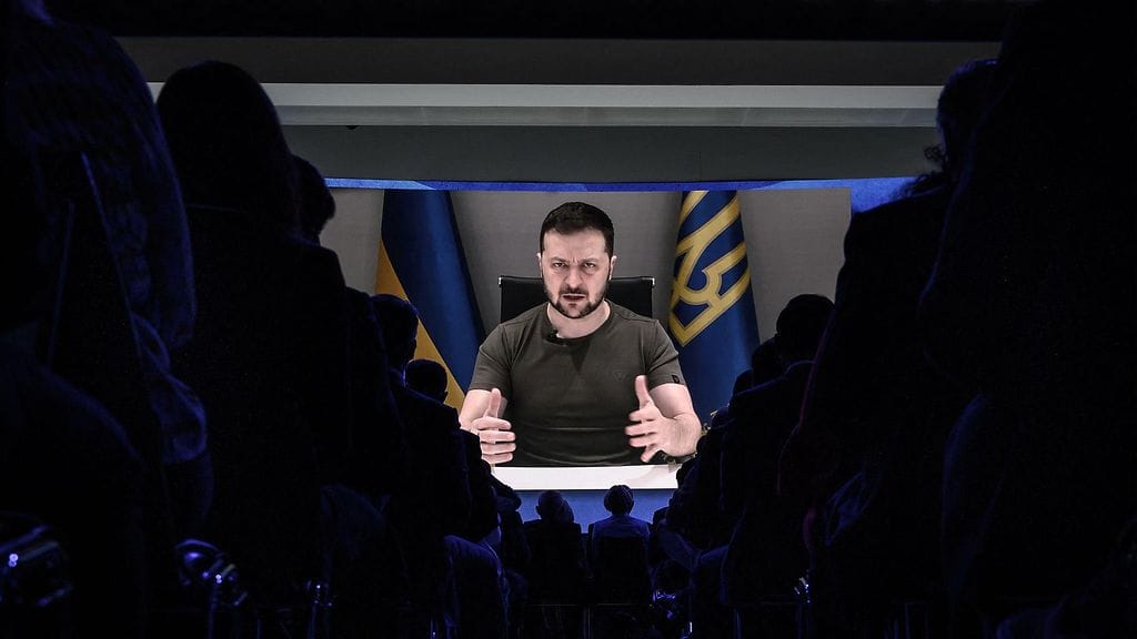 Ukrainan presidentti Zelenskyi puhui Maailman talousfoorumin vuosittaisessa tapaamisessa Davosissa.