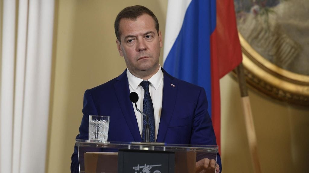 Medvedev Suomen vierailullaan vuonna 2018.