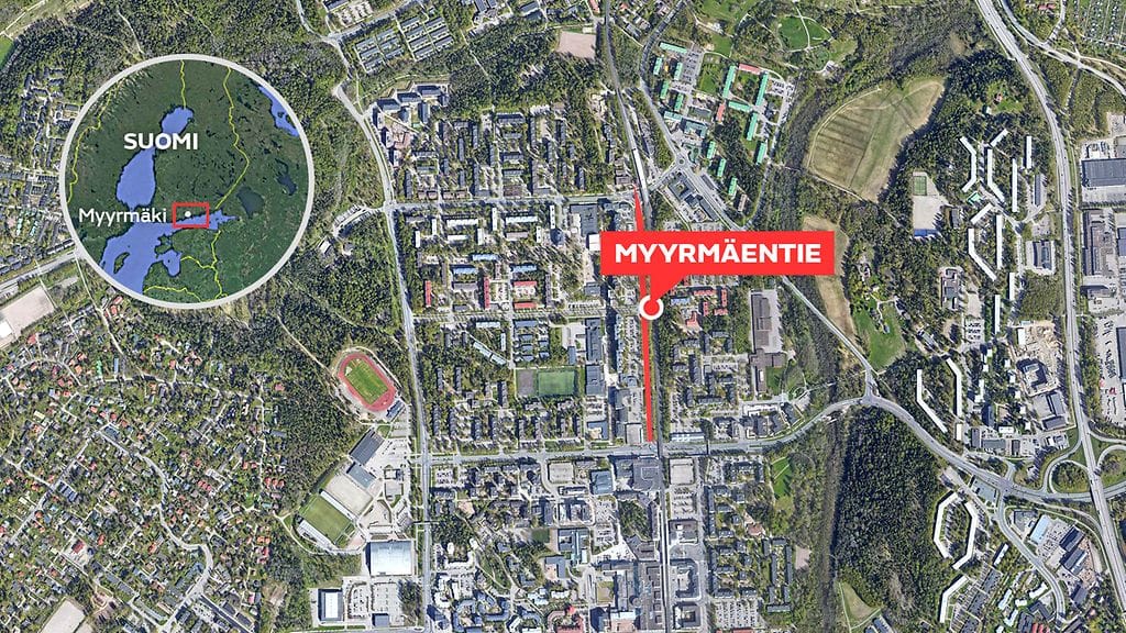 Myyrmäki postinkantaja kartta