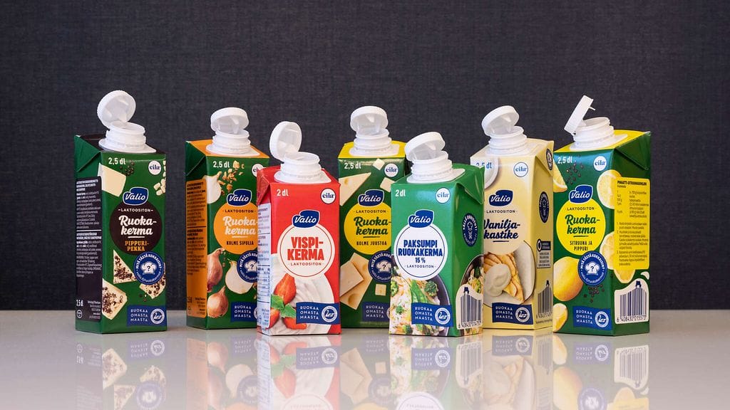 Valio uudet pakkaukset ja korkit