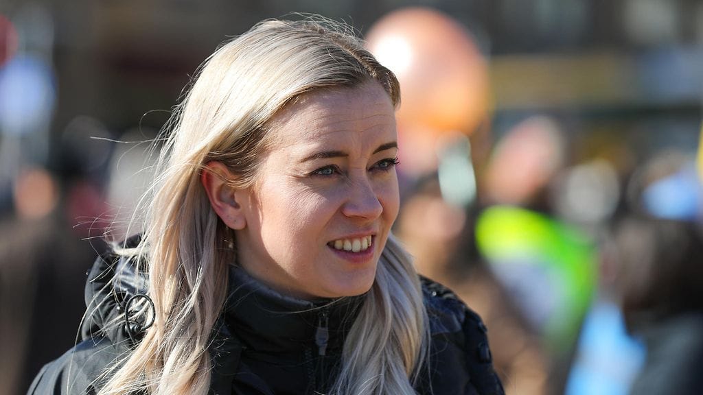 Vihreiden kansanedustaja Sofia Virta huhtikuussa 2023.