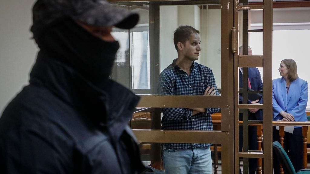 Evan Gershkovich on ollut vangittuna Venäjällä maaliskuusta 2023 lähtien.