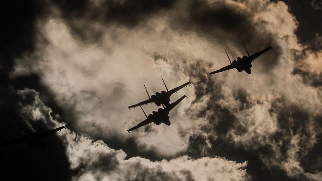 Venäjän Su-35-hävittäjiä heinäkuussa 2021. Kuvituskuva.