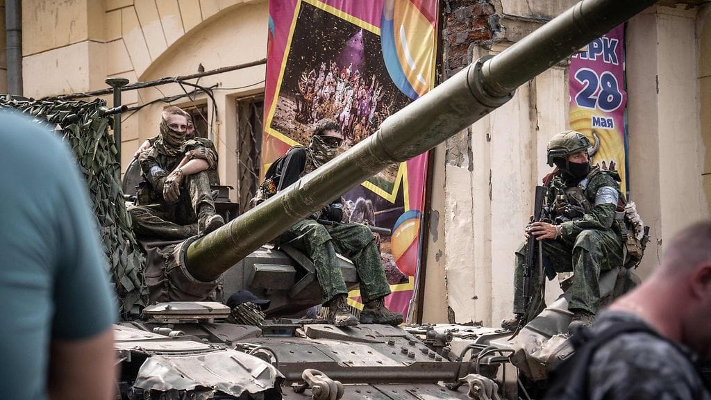Wagner-taistelijoita kapinan aikaan kesäkuussa 2023.