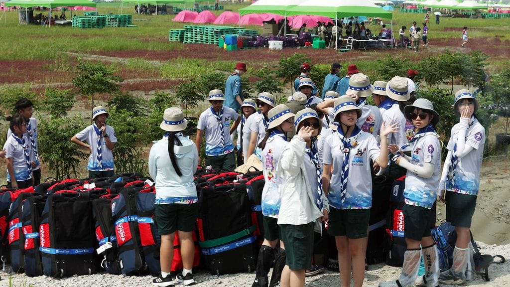World Scout Jamboree -tapahtuman osallistujia Etelä-Korean Buanissa 1. elokuuta 2023.