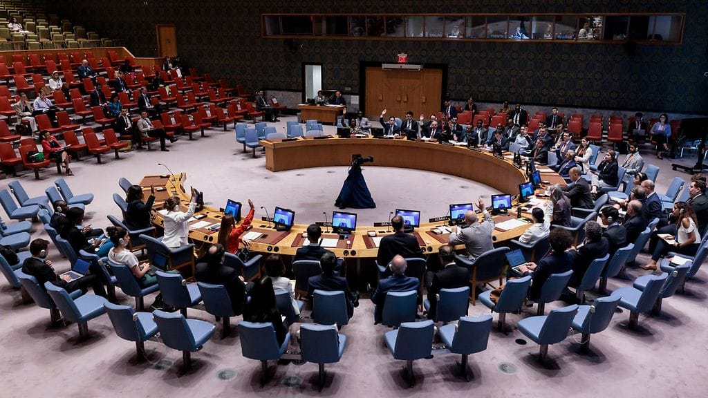 Kuva YK:n turvallisuusneuvoston kokoontumisesta heinäkuussa 2023.