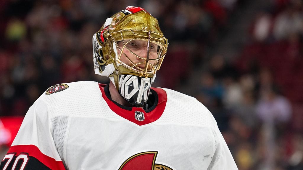 Joonas Korpisalo pelasi vahvan ottelun Ottawa Senatorsin maalilla.