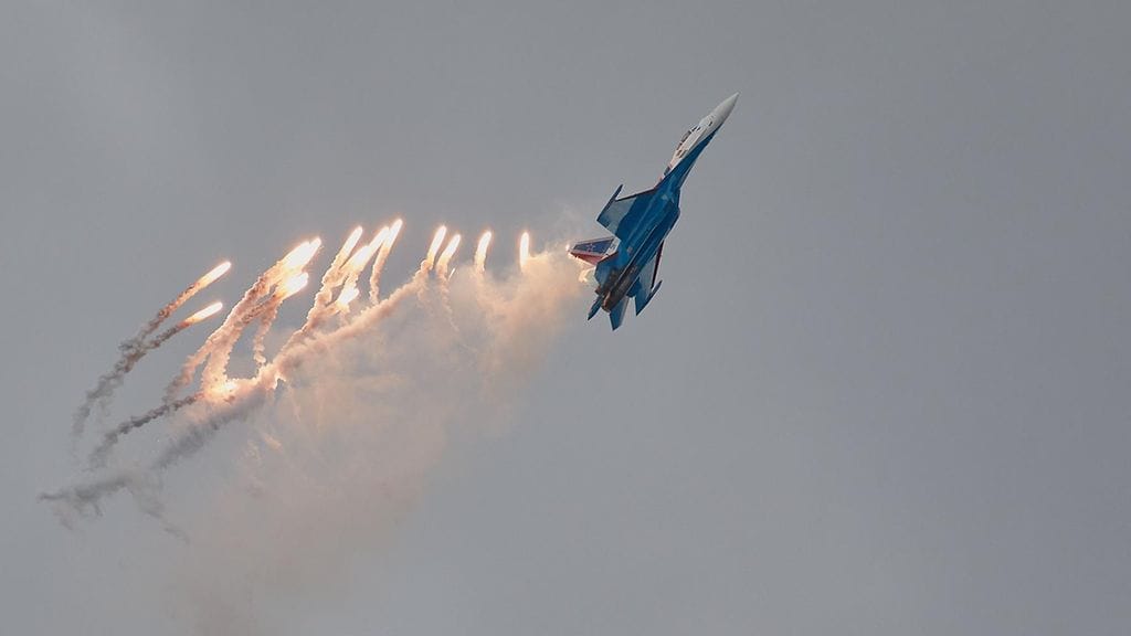 Su-35S-hävittäjä elokuussa 2020.