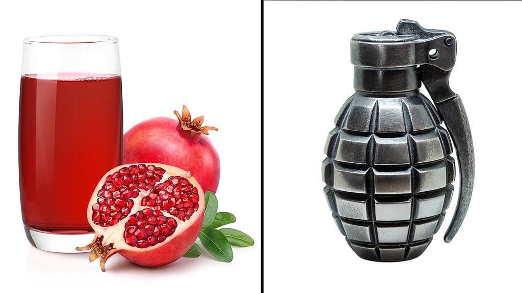 Miehen juomatilauksessa menivät granaattiomena ja kranaatti sekaisin.