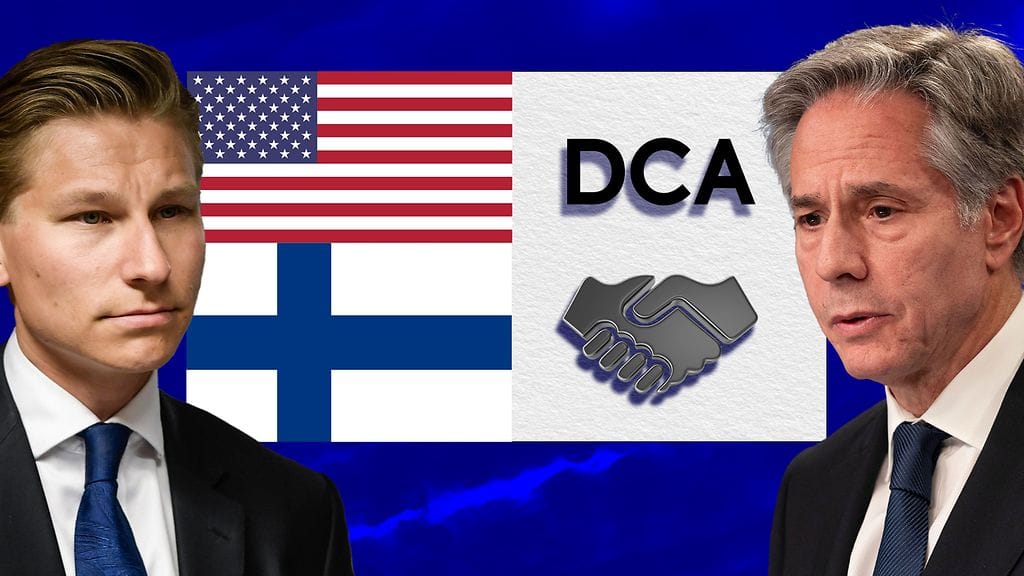 Puolustusministeri Antti Häkkänen (kok.) ja Yhdysvaltain ulkoministeri Anthony Blinken allekirjoittivat DCA-sopimuksen joulukuussa Washingtonissa.