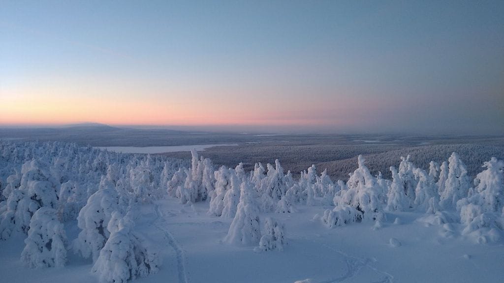 Näkymä Keimiötunturista Pallastunturiin 2.1.2024