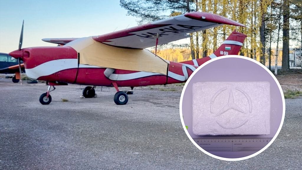 Salakuljetuksessa käytetty pienkone laskeutui Hyvinkään kentälle lokakuussa 2023.